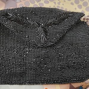 Vintage 4 inch beaded belt purse